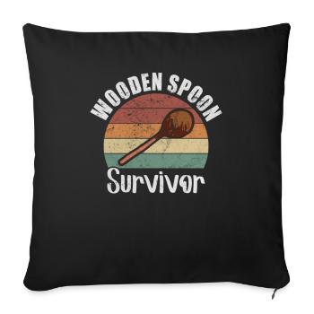 Retro Wooden Spoon Survivor Wooden Spoon Training - Sofa pillowcase 17,3'' x 17,3'' (45 x 45 cm) - black - Front