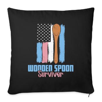 Wooden Spoon Survivor USA Flag Wooden Spoon - Sofa pillowcase 17,3'' x 17,3'' (45 x 45 cm) - black - Front