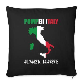 Pompeii Italy Italian Map Flag Geography - Sofa pillowcase 17,3'' x 17,3'' (45 x 45 cm) - black - Front