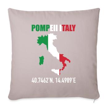 Pompéi Italie Carte Italienne Drapeau Géographie - Housse de coussin décorative 45 x 45 cm - taupe clair - Devant