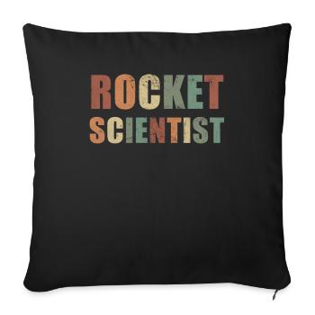 Fusée Scientifique Ingénieur Aérospatial Vaisseau Spatial - Housse de coussin décorative 45 x 45 cm - noir - Devant