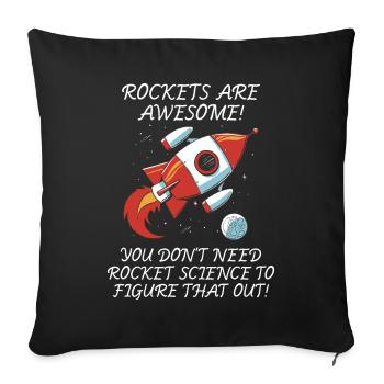 Raquettes, Ingénieur aérospatial, Aéronautique, Astrophysique - Housse de coussin décorative 45 x 45 cm - noir - Devant