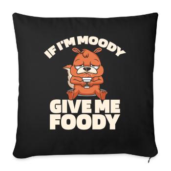 Écureuil Drôle Si Dans Moody Donnez-moi Foody - Housse de coussin décorative 45 x 45 cm - noir - Devant