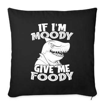Requin Drôle Si Je Suis De Mauvaise Humeur Donnez-Moi Gourmand - Housse de coussin décorative 45 x 45 cm - noir - Devant