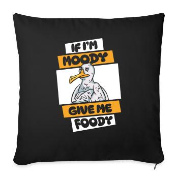 Mouette Drôle Si Je Suis De Mauvaise Humeur Donnez-Moi Gourmand - Housse de coussin décorative 45 x 45 cm - noir - Devant