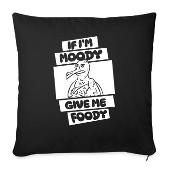Mouette Drôle Si Je Suis De Mauvaise Humeur Donnez-Moi Gourmand - Housse de coussin décorative 45 x 45 cm - noir - Devant