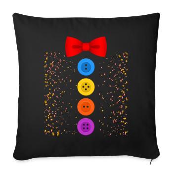 Ein lustiges Karneval Kostüm mit Knöpfen Karneval - Sofakissenbezug 45 x 45 cm - Schwarz - Vorne