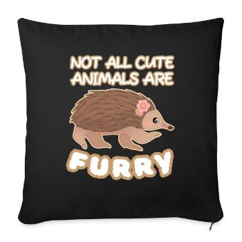 Echidna Cute Animals Furry Schnabeligel - Sofa pillowcase 17,3'' x 17,3'' (45 x 45 cm) - black - Front