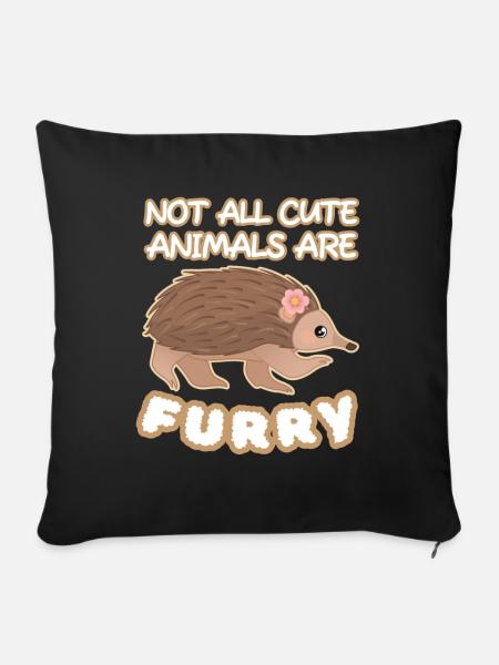 Echidna Cute Animals Furry Schnabeligel - Sofakissenbezug 45 x 45 cm - Schwarz