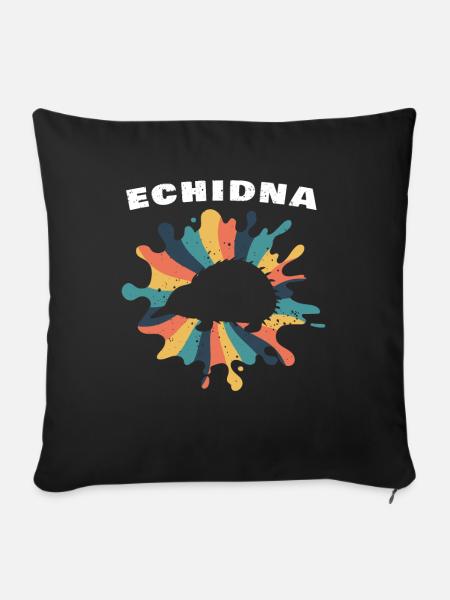 Echidna Retro Design Schnabeligel - Sofakissenbezug 45 x 45 cm - Schwarz