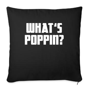 Qu’est-ce que Poppin ? Soirée cinéma Popcorn Knallmais - Housse de coussin décorative 45 x 45 cm - noir - Devant