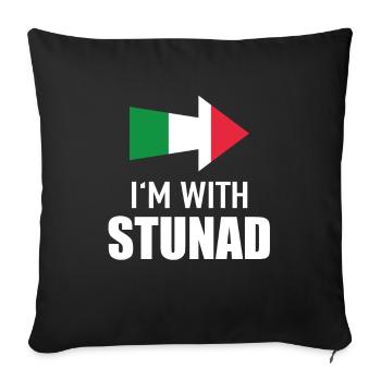 Je suis avec Stunad Italie signe de la main partenaire tenue - Housse de coussin décorative 45 x 45 cm - noir - Devant