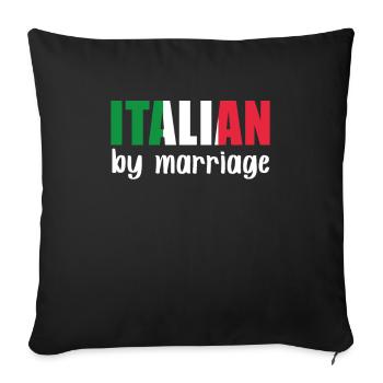Italien par mariage Italie Nationalité Se marier - Housse de coussin décorative 45 x 45 cm - noir - Devant