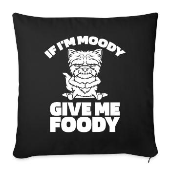 Wheaten Terrier Drôle Si Je Suis De Mauvaise Humeur Donnez-Moi Gourmand - Housse de coussin décorative 45 x 45 cm - noir - Devant