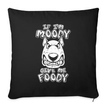 Bull Terrier Drôle Si Je Suis De Mauvaise Humeur Donnez-Moi Gourmand - Housse de coussin décorative 45 x 45 cm - noir - Devant
