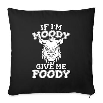 Zèbre Drôle Si Je Suis De Mauvaise Humeur Donnez-Moi Gourmand - Housse de coussin décorative 45 x 45 cm - noir - Devant