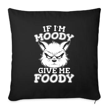 Red Panda Funny If Im Moody Give Me Foody - Sofa pillowcase 17,3'' x 17,3'' (45 x 45 cm) - black - Front