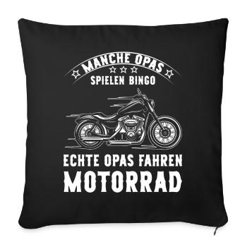 Some grandpas play cards, real grandpas drive engine - Sofa pillowcase 17,3'' x 17,3'' (45 x 45 cm) - black - Front