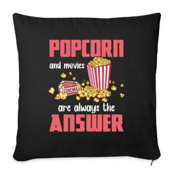 Popcorn Movies - Sofakissenbezug 45 x 45 cm - Schwarz - Vorne