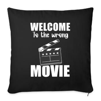 Bienvenue Dans Le Mauvais Film Kinospruch Leben - Housse de coussin décorative 45 x 45 cm - noir - Devant