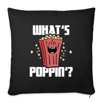 Qu’est-ce que Poppin, Soirée cinéma, Soirée cinéma, Popcorn - Housse de coussin décorative 45 x 45 cm - noir - Devant