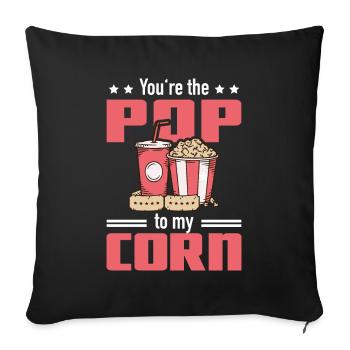 Amateur de pop-corn Pop à ma soirée cinéma de maïs - Housse de coussin décorative 45 x 45 cm - noir - Devant