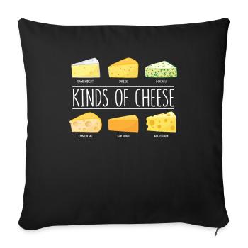 Kinds Of Cheese Dairy Cheese Lover Cheese Snack - Sofa pillowcase 17,3'' x 17,3'' (45 x 45 cm) - black - Front