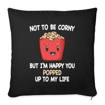 Popcorn Relationship Lovers Ringy Popped Ma Vie - Housse de coussin décorative 45 x 45 cm - noir - Devant