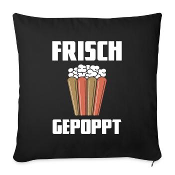 Collation de maïs soufflé frais - Housse de coussin décorative 45 x 45 cm - noir - Devant