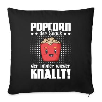 Popcorn Snack Knalt - Machine à pop-corn Soirée cinéma - Housse de coussin décorative 45 x 45 cm - noir - Devant