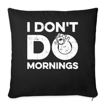 Hamster Or Hamster Drôle Je Ne Fais Pas De Matins - Housse de coussin décorative 45 x 45 cm - noir - Devant