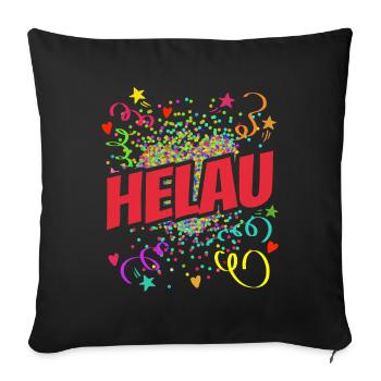 Helau Herz - Fasching - Karneval - Verkleidung - Sofakissenbezug 45 x 45 cm - Schwarz - Vorne