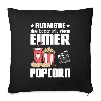 Funny Popcorn - Soirées cinéma Meilleur seau de pop-corn - Housse de coussin décorative 45 x 45 cm - noir - Devant