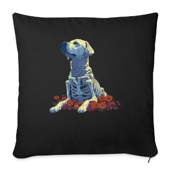 Golden Retriever Flower Skeleton Flower Animal - Sofa pillowcase 17,3'' x 17,3'' (45 x 45 cm) - black - Front