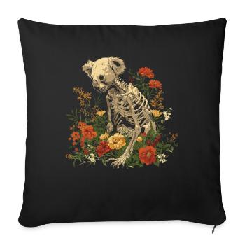 Koala Bear Flower Skeleton Flower Animal - Sofa pillowcase 17,3'' x 17,3'' (45 x 45 cm) - black - Front