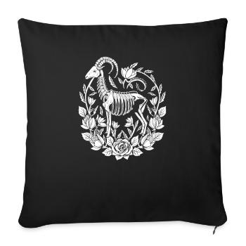 Goat Flower Skeleton Flower Animal - Sofa pillowcase 17,3'' x 17,3'' (45 x 45 cm) - black - Front