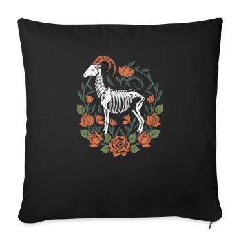 Goat Flower Skeleton Flower Animal - Sofa pillowcase 17,3'' x 17,3'' (45 x 45 cm) - black - Front
