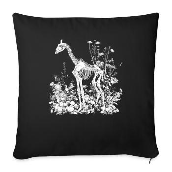 Giraffe Flower Skeleton Flower Animal - Sofa pillowcase 17,3'' x 17,3'' (45 x 45 cm) - black - Front