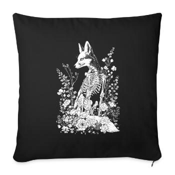 Fox Flower Skeleton Flower Animal - Sofa pillowcase 17,3'' x 17,3'' (45 x 45 cm) - black - Front