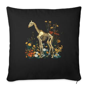 Giraffe Flower Skeleton Flower Animal - Sofa pillowcase 17,3'' x 17,3'' (45 x 45 cm) - black - Front