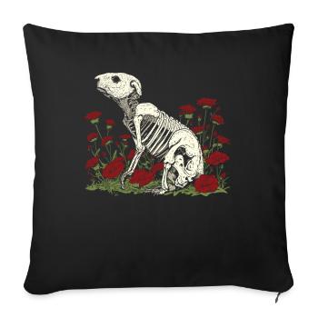 Beaver Flower Skeleton Flower Animal - Sofa pillowcase 17,3'' x 17,3'' (45 x 45 cm) - black - Front