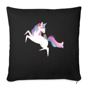 Unicorn Cute Chinchilla Pet - Sofa pillowcase 17,3'' x 17,3'' (45 x 45 cm) - black - Front