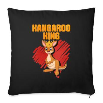 känguru - Sofakissenbezug 45 x 45 cm - Schwarz - Vorne