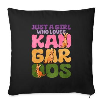 kangaroo - Sofa pillowcase 17,3'' x 17,3'' (45 x 45 cm) - black - Front