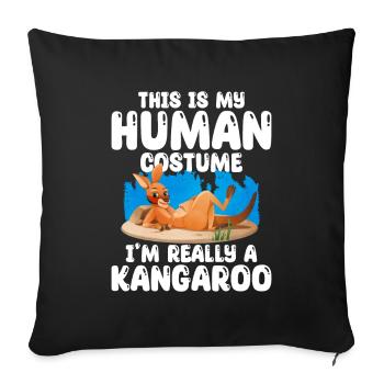 känguru - Sofakissenbezug 45 x 45 cm - Schwarz - Vorne