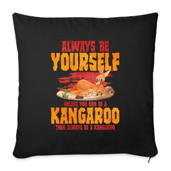 känguru - Sofakissenbezug 45 x 45 cm - Schwarz - Vorne
