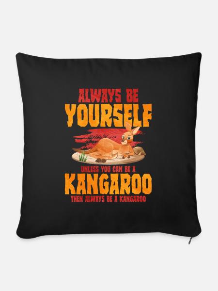 känguru - Sofakissenbezug 45 x 45 cm - Schwarz
