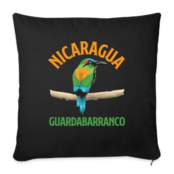 Nicaragua Guardabarranco National Bird Countries - Sofa pillowcase 17,3'' x 17,3'' (45 x 45 cm) - black - Front