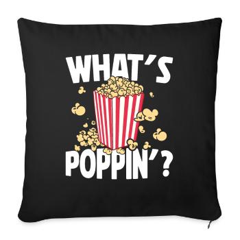 Qu’est-ce que Poppin, Soirée cinéma, Soirée cinéma, Popcorn - Housse de coussin décorative 45 x 45 cm - noir - Devant
