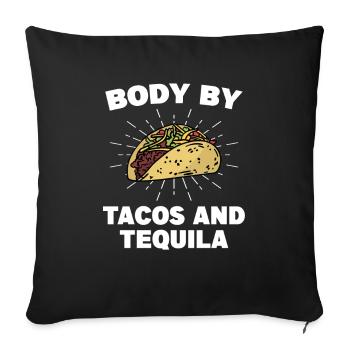 Body By Tacos Et Tequila Cuisine Mexicaine - Housse de coussin décorative 45 x 45 cm - noir - Devant